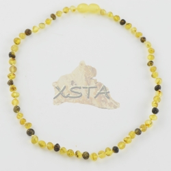 Amber baby necklace raw green